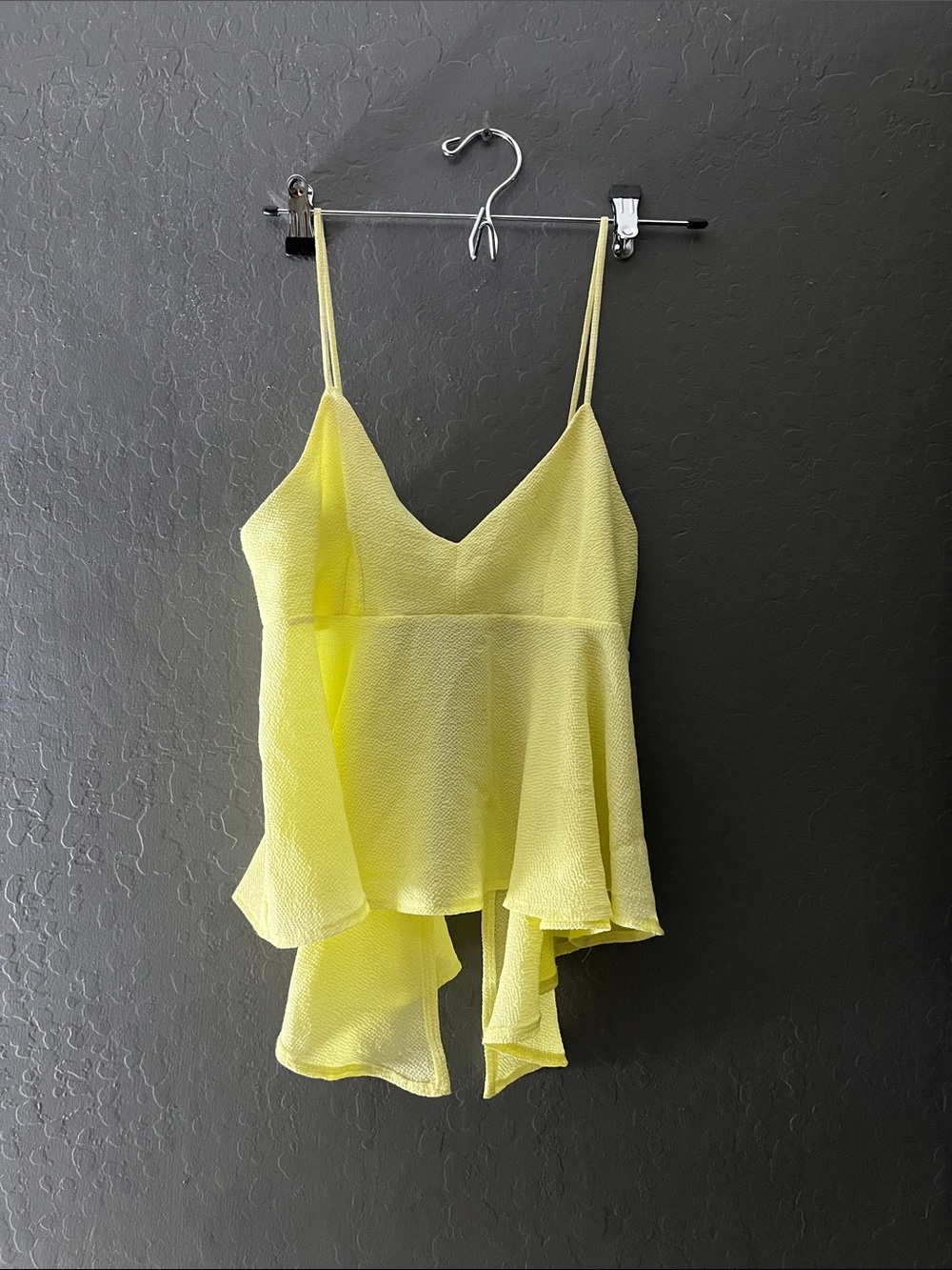 Zara Yellow V-Neck Ruffle Cami